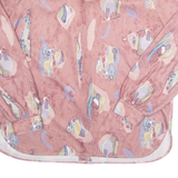 Womens Printed Shirt Red Collared Long Sleeve Crazy Pattern L