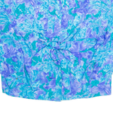 CV Womens Printed Blouse Blue Collared Long Sleeve Floral L