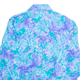 CV Womens Printed Blouse Blue Collared Long Sleeve Floral L