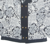 SERGIO DI LAURENT Womens Printed Blouse White Long Sleeve Crazy Pattern M