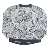 SERGIO DI LAURENT Womens Printed Blouse White Long Sleeve Crazy Pattern M