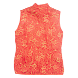 ORIENTAL Womens Printed Top Red Sleeveless Crazy Pattern M