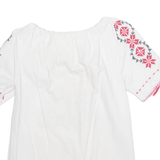 Womens Bardot Shirt White Crazy Pattern M