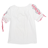 Womens Bardot Shirt White Crazy Pattern M