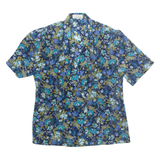 CAROLINA PEDRONI Womens Printed Blouse Blue V-Neck Floral L