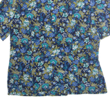CAROLINA PEDRONI Womens Printed Blouse Blue V-Neck Floral L
