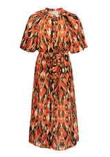 Dress Briska Black-Red-Brown