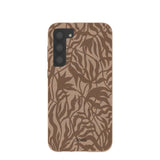 Chocolate Brown Rustic Leaves Samsung Galaxy S23+(Plus) Case