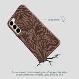 Chocolate Brown Rustic Leaves Samsung Galaxy S23+(Plus) Case