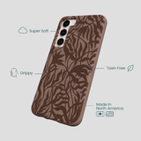 Chocolate Brown Rustic Leaves Samsung Galaxy S23+(Plus) Case