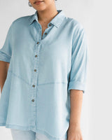 Ready for the World Shirt in Blue Denim