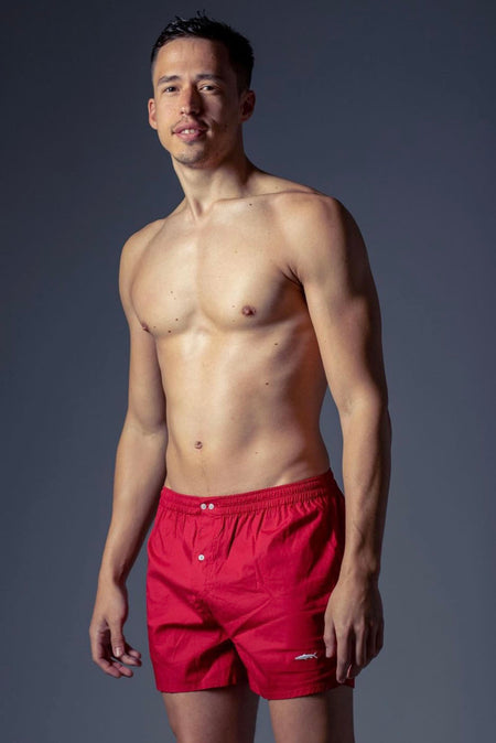 Red Cotton Boxer Shorts