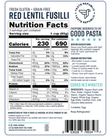 Fresh Gluten + Grain-Free Red Lentil Fusilli - Organic  (6-Pack)