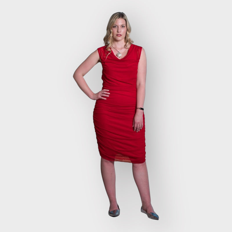 Boudicca Summer Cardinal Red Midi Dress -Inclusive Plus Size up to UK 22 / US 18