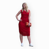 Boudicca Summer Cardinal Red Midi Dress -Inclusive Plus Size up to UK 22 / US 18