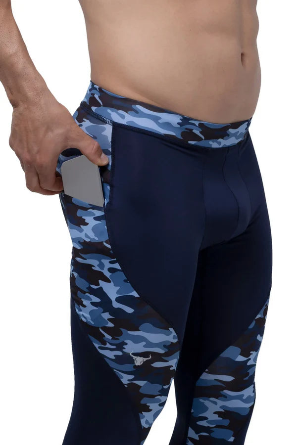 Reverse Blue Camo Meggings