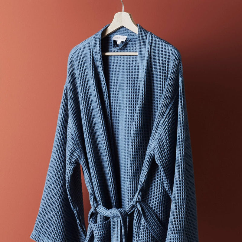 River | Waffle Bathrobe Made With 100% Organic Bamboo #Color_river