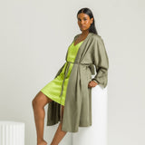 Moss | Signature Sateen Robe Made With 100% Organic Bamboo #Color_moss