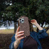 Chocolate Brown Rustic Leaves Samsung Galaxy S23 Case