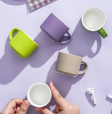 ANYGLEAM Coffee Mug Multicolor 5Pcs Set Ceramic Round Non Slip Cup Drinkware
