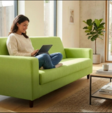 Anyhouz 3 Seater Sofa Cover Plain Apple Green Style and Protection For Living Room Sofa Chair Elastic Stretchable Slipcover