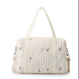 Anymom Mommy Diaper Bag Stuff Flower Handbag Embroidery Quilted Shoulder Mommy Bag Stroller for Baby