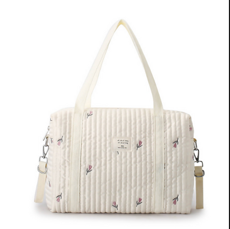 Anymom Mommy Diaper Bag Stuff Flower Handbag Embroidery Quilted Shoulder Mommy Bag Stroller for Baby
