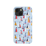 Powder Blue Sails and Seagulls iPhone 13 Mini Case