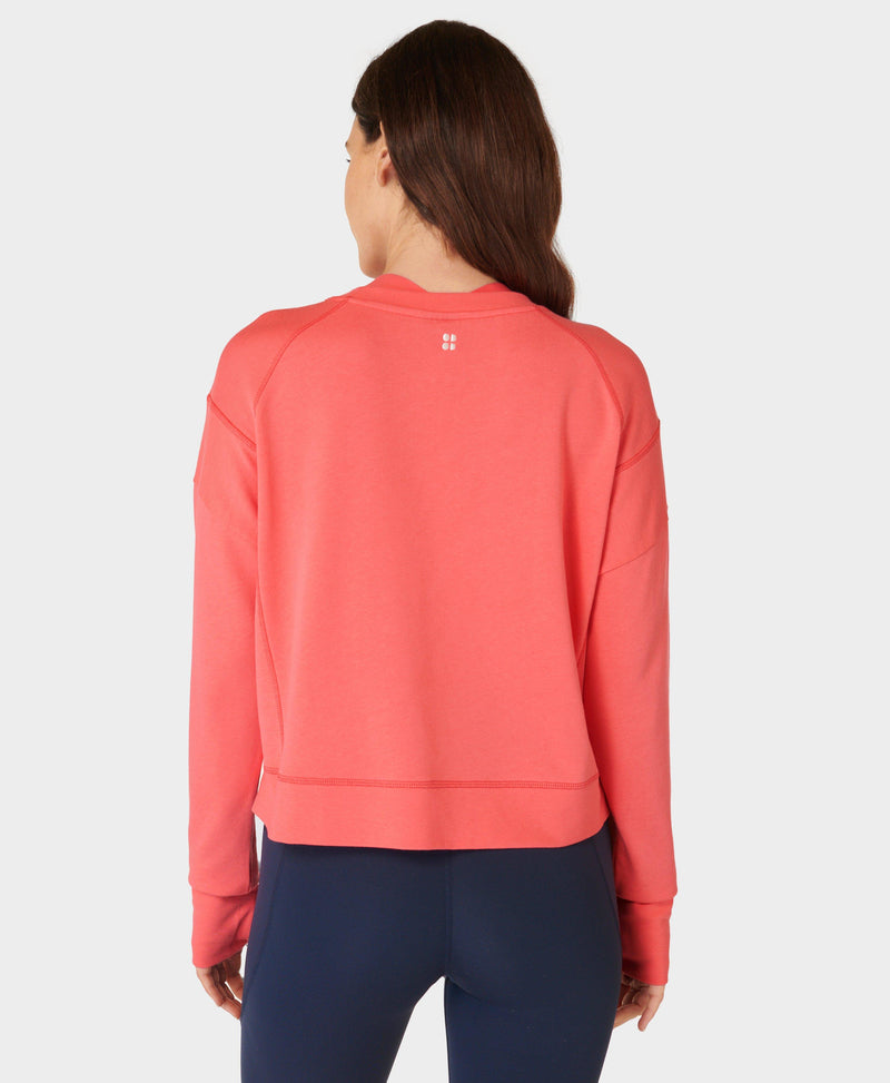 After Class Crop Sweatshirt Sb5622c Coral-Pink