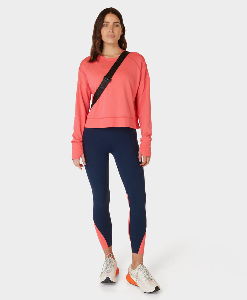 After Class Crop Sweatshirt Sb5622c Coral-Pink