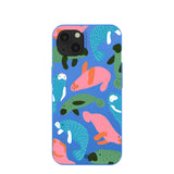 Electric Blue Sea Cows iPhone 13 Case