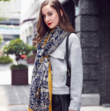 Anyyou 100% Pure Merino Wool Yellow Poncho for Women Winter Large Scarf Pashmina Shawl Bandana Neck Wrap