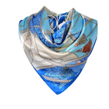 Anyyou Fashion Premium Satin Square Scarf – Sky Blue Silk-Feel Neckwrap for Women