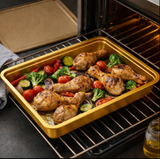 Anygleam Gold Stainless Steel Crisper Box – 2Pcs Food Grade Food Storage Container with Lid