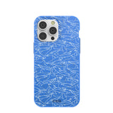Electric Blue Shark Frenzy iPhone 14 Pro Max Case