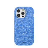 Electric Blue Shark Frenzy iPhone 15 Pro Case