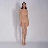 LECHERY® LUSTROUS SILKY SHINY SHEER BODYSTOCKING • NATURAL