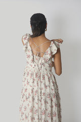 Sky is Pink Ruffle Maxi Dress