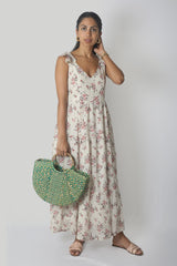 Sky is Pink Ruffle Maxi Dress