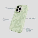Sage Green Snaky iPhone 14 Pro Case