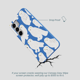 Electric Blue Snowy Owls Samsung Galaxy S25 Case