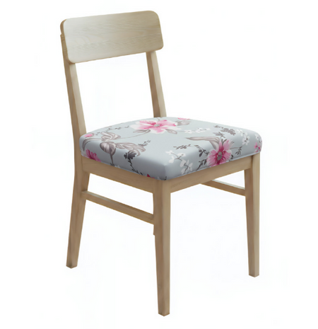 Anyseat Light Blue Pink Flower Print Chair Cover – Stretch Washable Removable Seat Cover for Dining & Kitchen