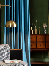 Anydrape Curtain Blue 100cmx270cm Fashionable Velvet Window Home Curtains