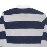 TOMMY HILFIGER Mens Polo Shirt Blue Striped Long Sleeve 2XL