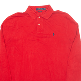 POLO RALPH LAUREN Mens Polo Shirt Red Long Sleeve L