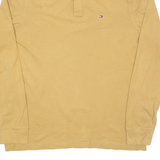 TOMMY HILFIGER Mens Polo Shirt Brown Long Sleeve L