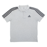 ADIDAS Mens Polo Shirt Grey S