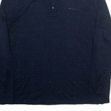 KARL LAGERFELD Mens Polo Shirt Blue Long Sleeve XL