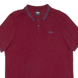 UMBRO Mens Polo Shirt Maroon 2XL