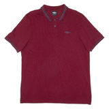 UMBRO Mens Polo Shirt Maroon 2XL